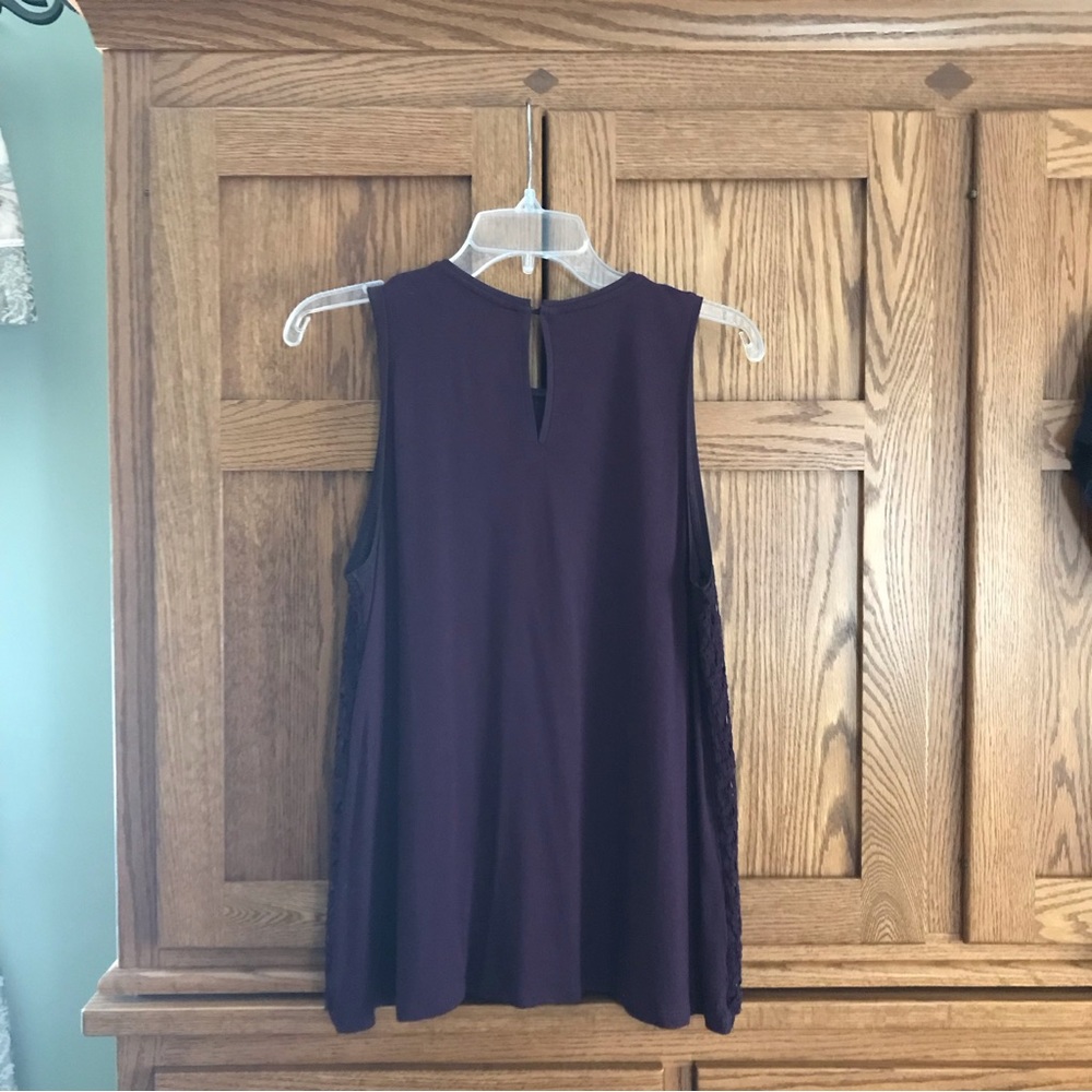 Loft Plum Lace Sleeveless Top - Picture 2 of 3